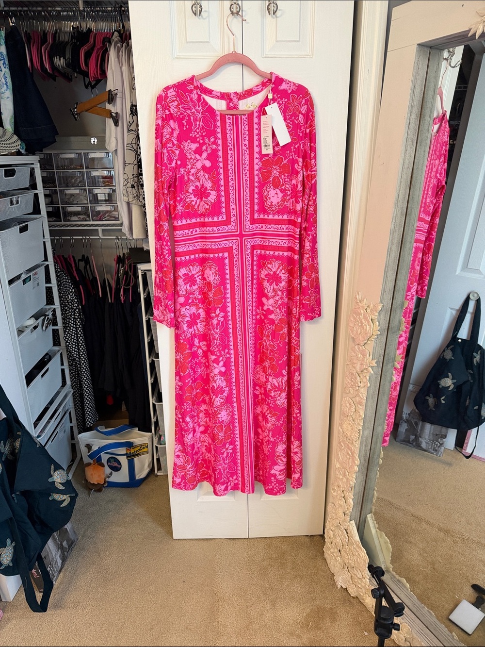 BNWT Lilly Pulitzer Zelena upf 50+ dress in sun shell pink chillylilly sz large